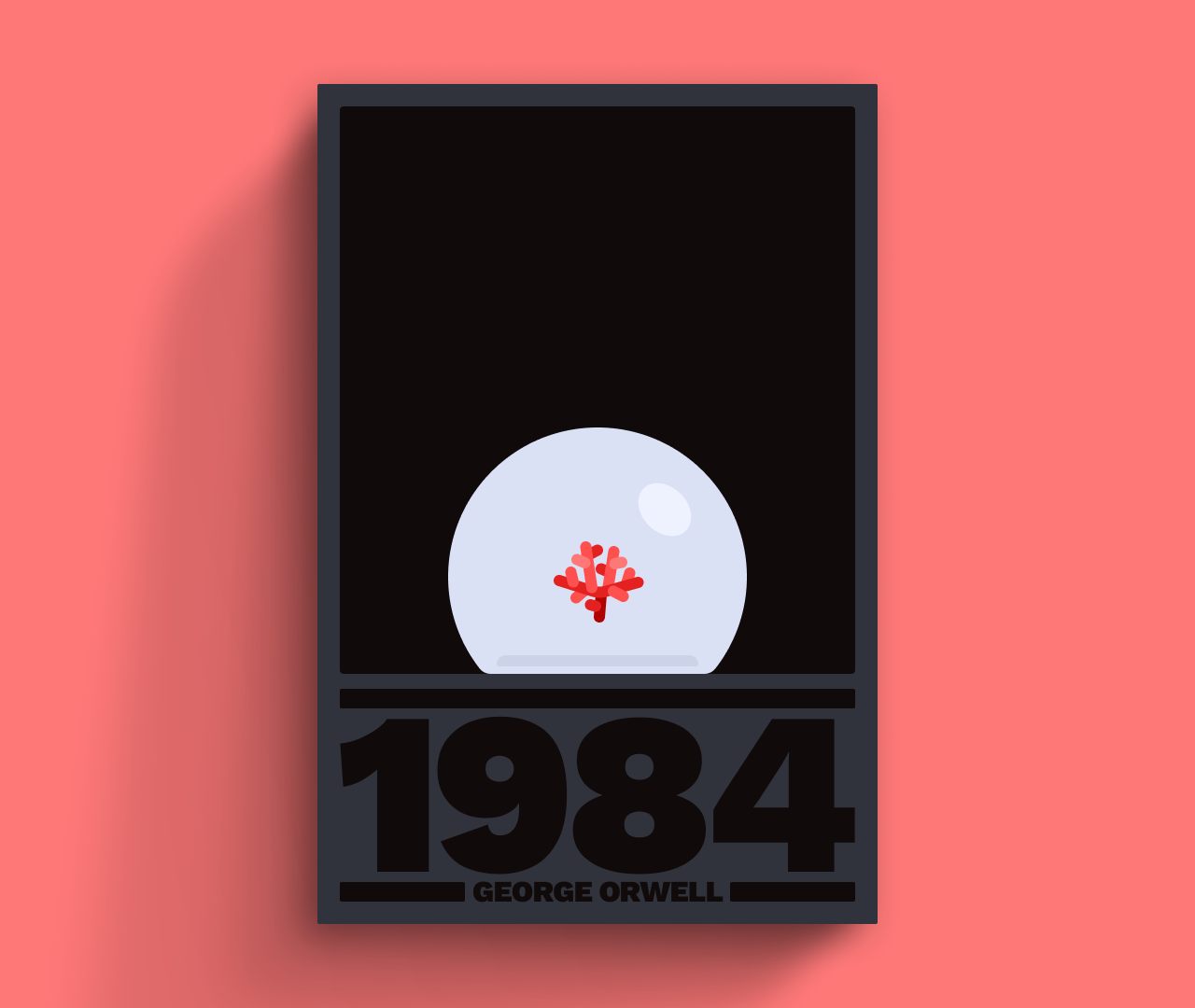 Image of a book cover design for 1984 by George Orwell