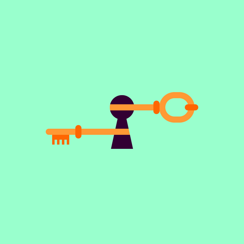 Keyhole and key illustration