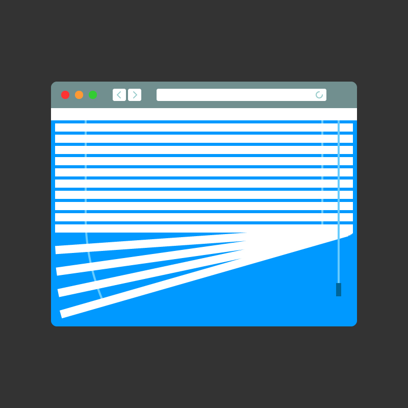 Browser window with blinds illustration